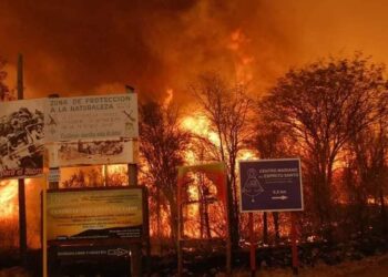 Impactantes imágenes de los incendios en sierras de Córdoba.