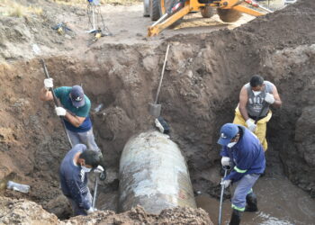 Comenzó la reparación de la fuga del Acueducto Río Grande