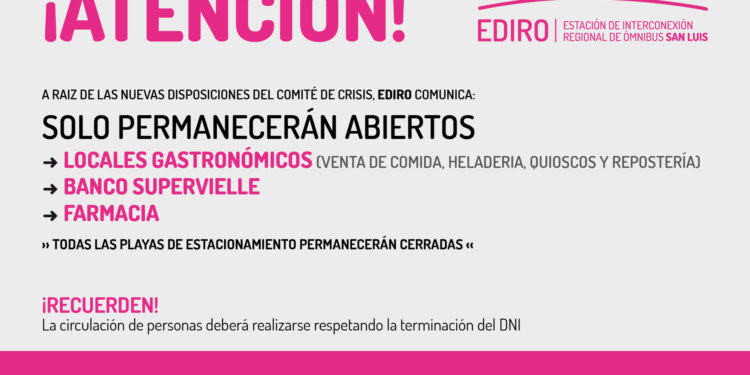 Solo habrán algunas actividades comerciales en la EDIRO ¿ Cuáles son?