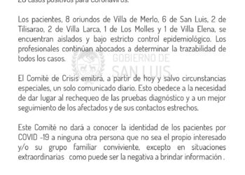 🔴20 casos nuevos de Coronavirus Así lo informa el reciente comunicado del Comité de Crisis