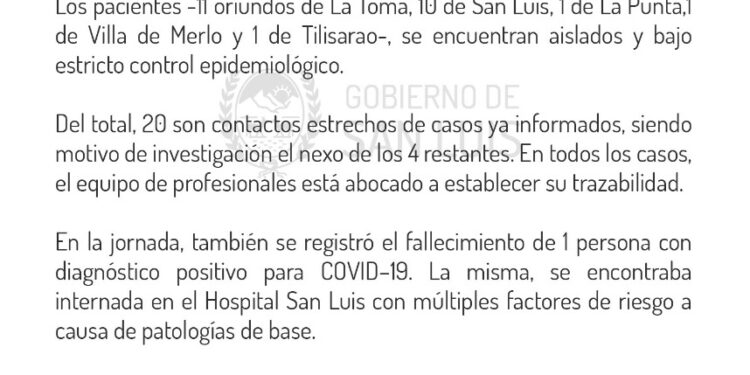 Comunicado del Comité de Crisis 24 casos positivos nuevos de Coronavirus