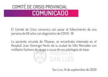 Comunicado Comité de Crisis: Nuevo fallecido por Coronavirus