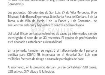 Comunicado del comité de crisis 🔴114 nuevos casos positivos de Coronavirus