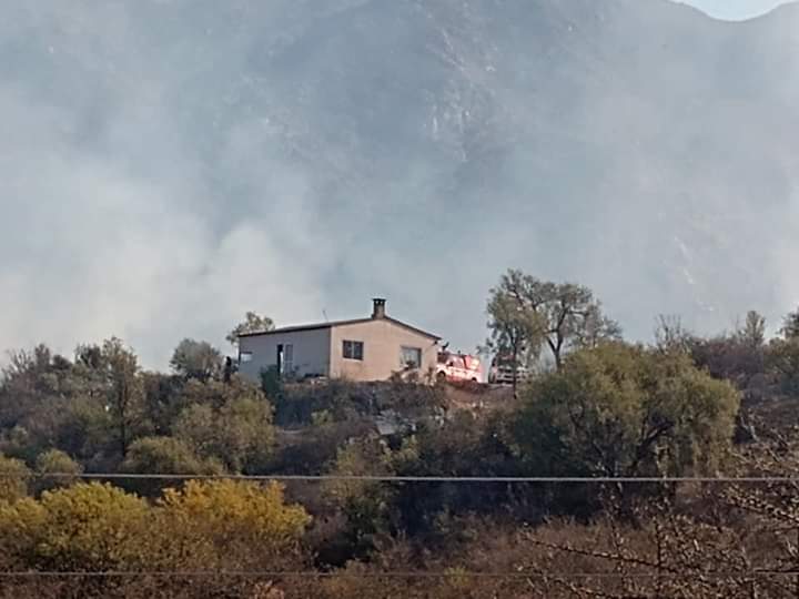 Se reactivó el fuego en ruta del Portezuelo
