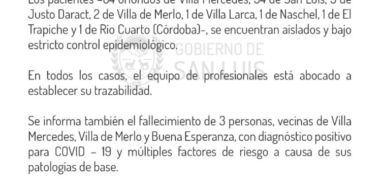 Comunicado del Comité de Crisis : 129 casos nuevos de Coronavirus.