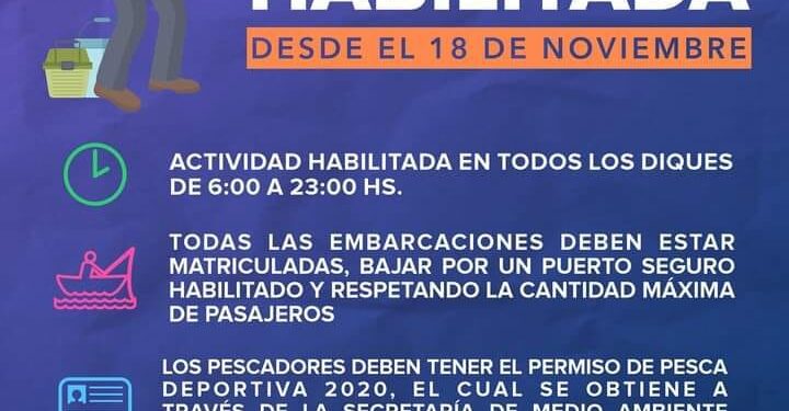 Fue habilitada la pesca en todos los diques y lagunas de la provincia.