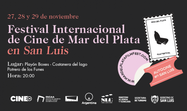 El Festival de Cine de Mar del Plata llega a San Luis. Será en autocine en Potrero de los Funes