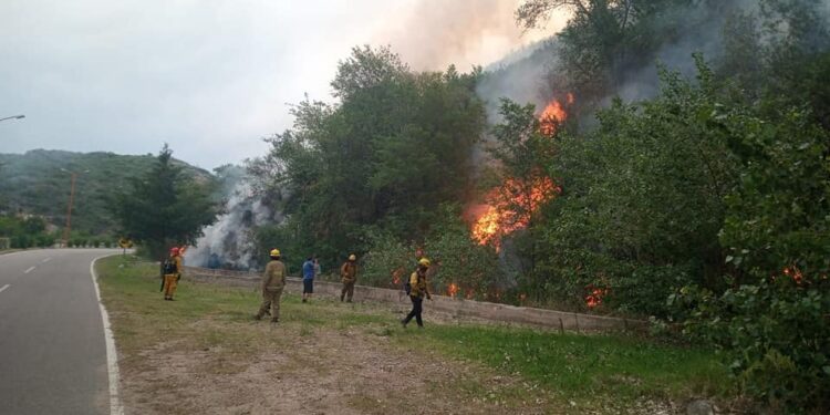 Fue extinguido el incendio en zona de Cuesta del Gato