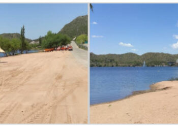Trabajan en la puesta en valor del dique Potrero de los Funes