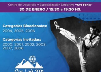 Convocan a taekwondistas de toda la provincia a una jornada de entrenamientos en el Centro de Desarrollo Deportivo Ave Fénix
