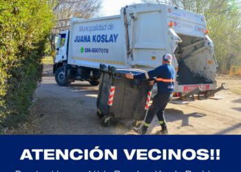 La recolección de residuos será a partir de las 20:00 hs desde esta semana