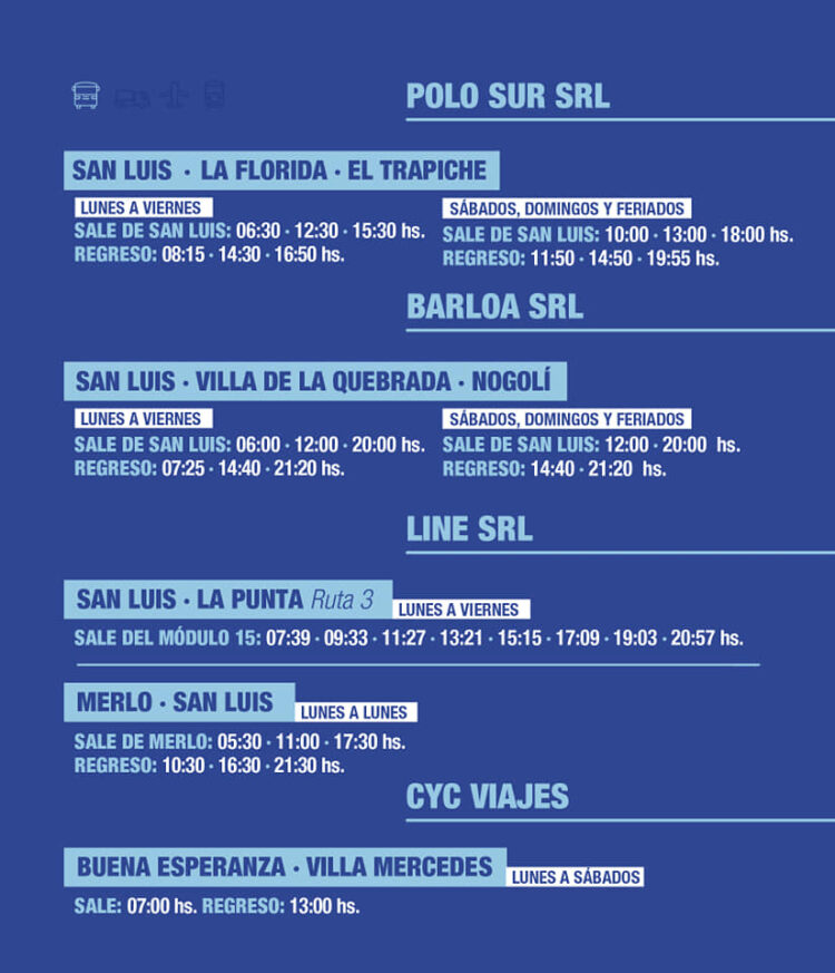 NUEVOS HORARIOS DEL TRANSPORTE INTERURBANO DURANTE EL INICIO DE CLASES