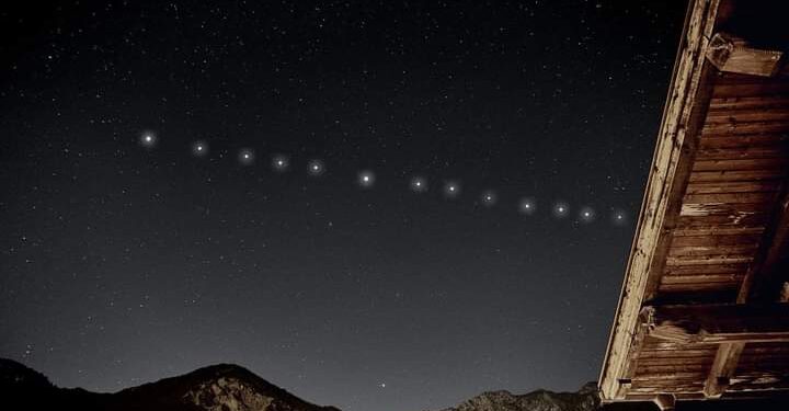 Nuevo paso visible de los satélites StarLink