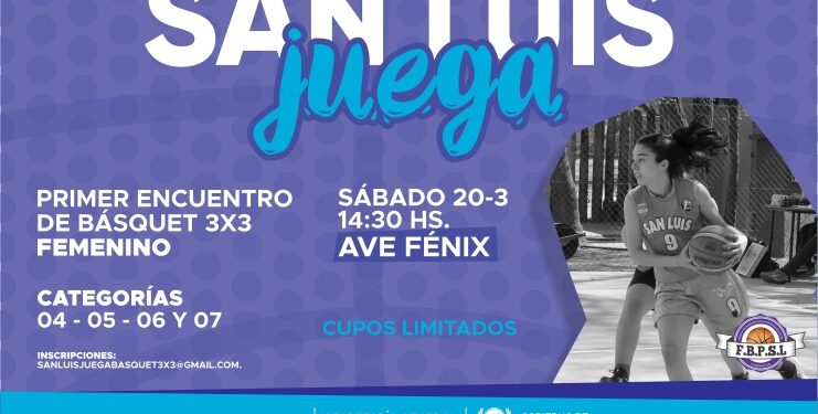 Realizarán el primer encuentro de básquet 3×3 femenino en el polideportivo del Centro de Desarrollo y Especialización Deportiva “Ave Fénix”.