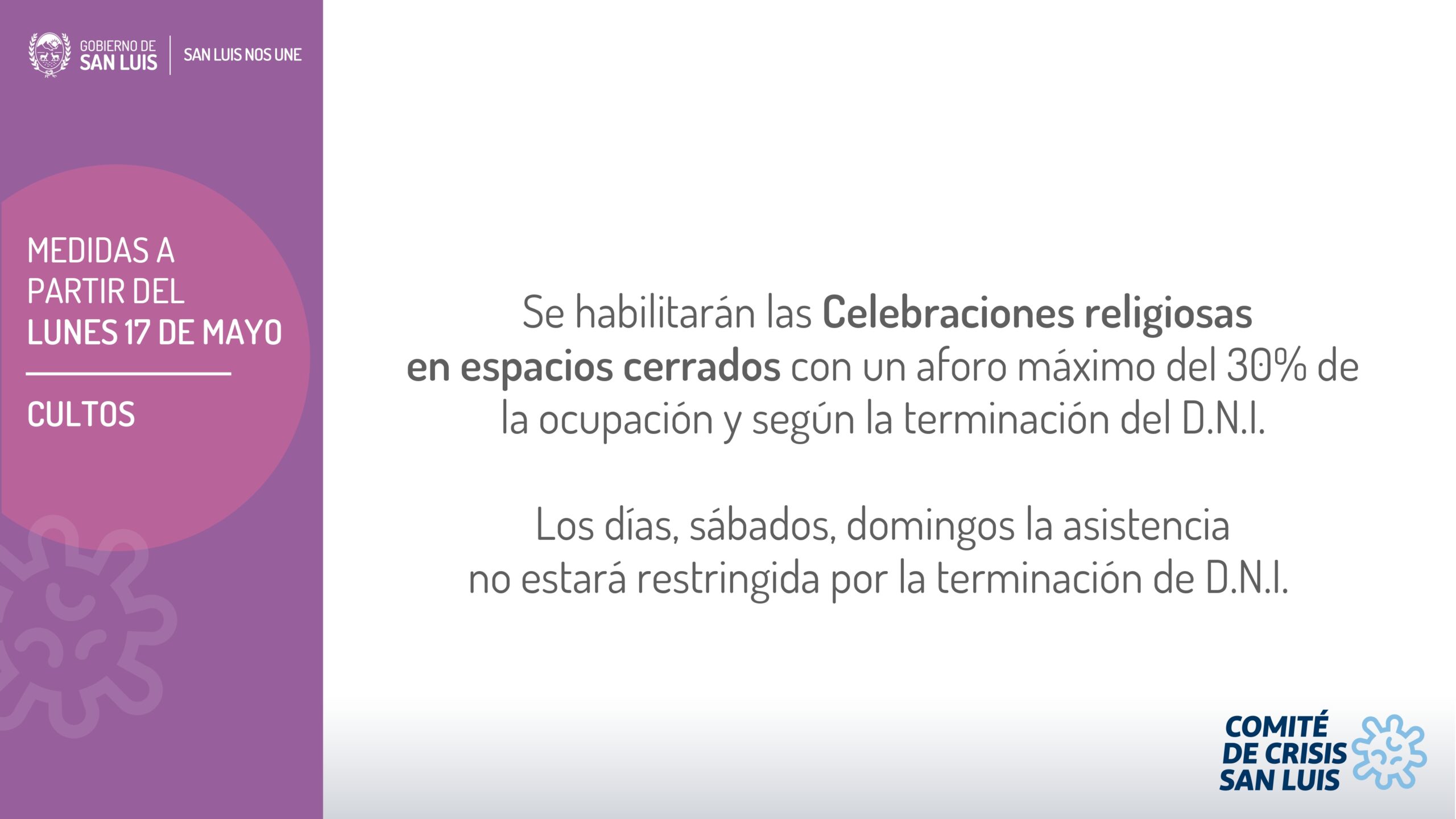 IMPORTANTE: MEDIDAS DISPUESTAS HOY POR EL COMITÉ DE CRISIS Y QUE ESTARÁN VIGENTES POR 15 DÍAS