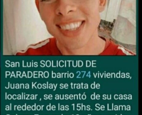 SE BUSCA PARADERO DE JOVEN DEL BARRIO 274 VIVIENDAS DE NUESTRA CIUDAD