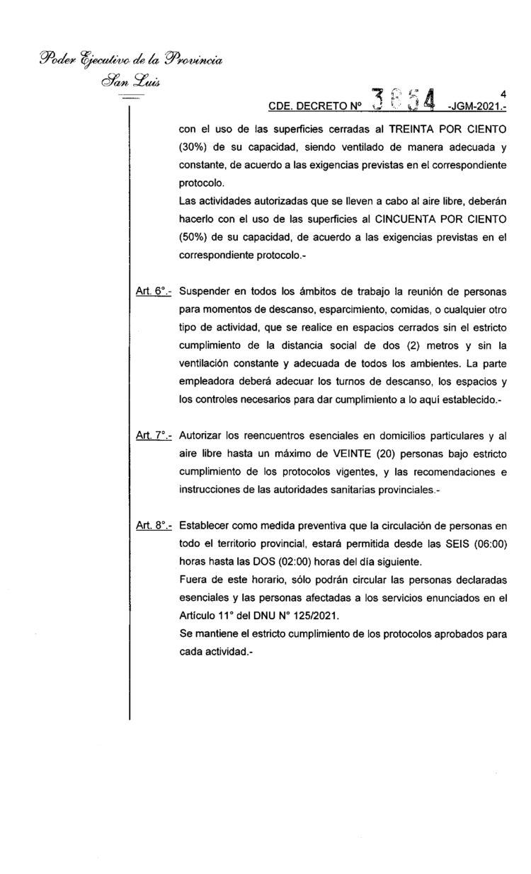 Nuevas medidas: liberan actividades y amplían horarios de circulación