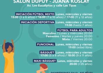 Estas son las 4 escuelas deportivas gratuitas que contará Juana Koslay