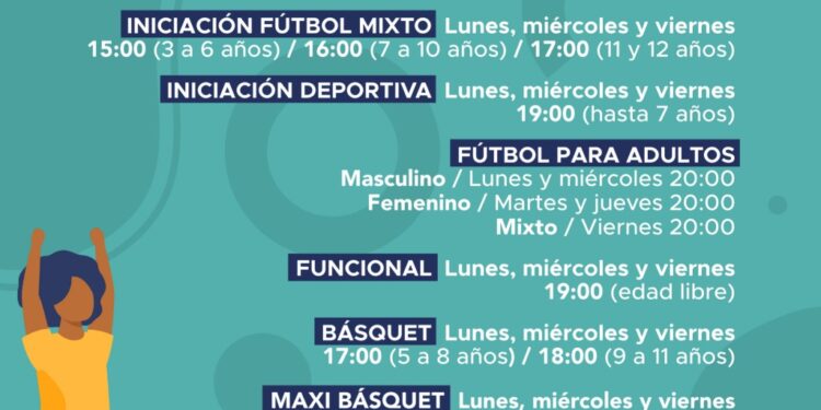 Estas son las 4 escuelas deportivas gratuitas que contará Juana Koslay