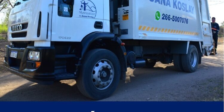 La municipalidad de Juana Koslay informó que el servicio de recolección de residuos el próximo lunes 16 de agosto será con total normalidad.