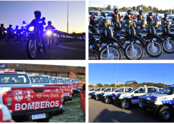 La policía sumó 116 vehículos nuevos. Bomberos y San Luis Solidario también recibieron nuevas unidades bomberos y San Luis Solidario