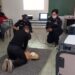 Bomberos voluntarios del Volcán dieron un taller de RCP a cadetes y niños.