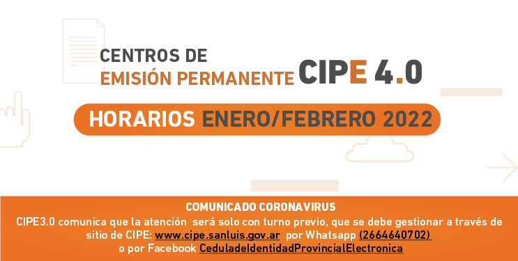 El Programa CIPE informó los horarios de los Centros de Emisión en enero