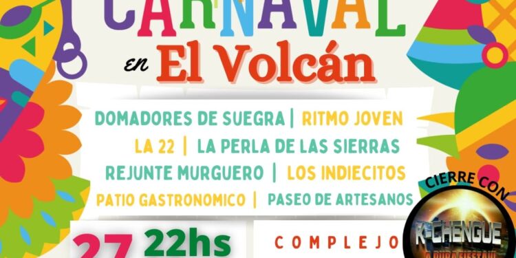 El Volcán se prepara para un domingo a puro carnaval y festejos