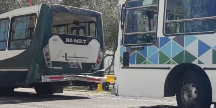 Choque entre dos colectivos en Aguada de Pueyrredón. Hubieron agresiones y golpes (video)
