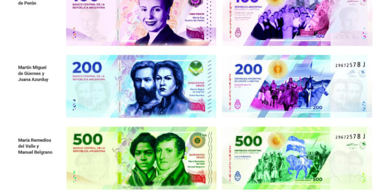 Los nuevos billetes con imágenes de próceres argentinos fueron presentados