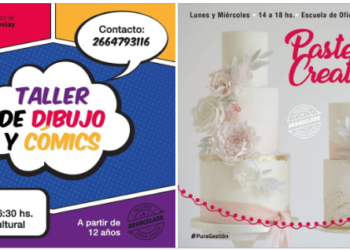 MAS TALLERES EN EL CENTRO CULTURAL Y LA ESCUELA DE OFICIOS DE JUANA KOSLAY