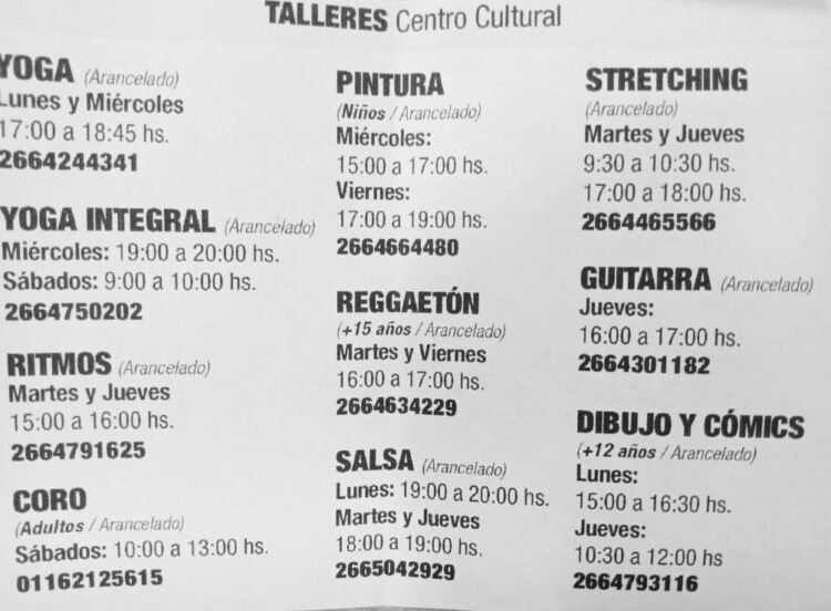 CONTINÚAN LOS TALLERES Y ACTIVIDADES PARA TODA LA COMUNIDAD