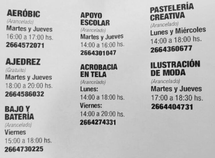 CONTINÚAN LOS TALLERES Y ACTIVIDADES PARA TODA LA COMUNIDAD