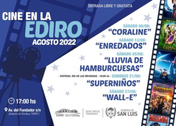 El cine gratuito de la EDIRO confirmó su grilla para agosto