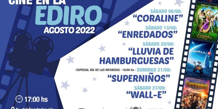 El cine gratuito de la EDIRO confirmó su grilla para agosto