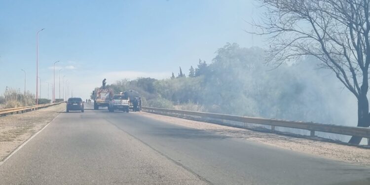 Varios incendios se desataron esta mañana, uno de ellos en la zona de Avda. Santos Ortiz, en cercanías a la estación de servicios de YPF