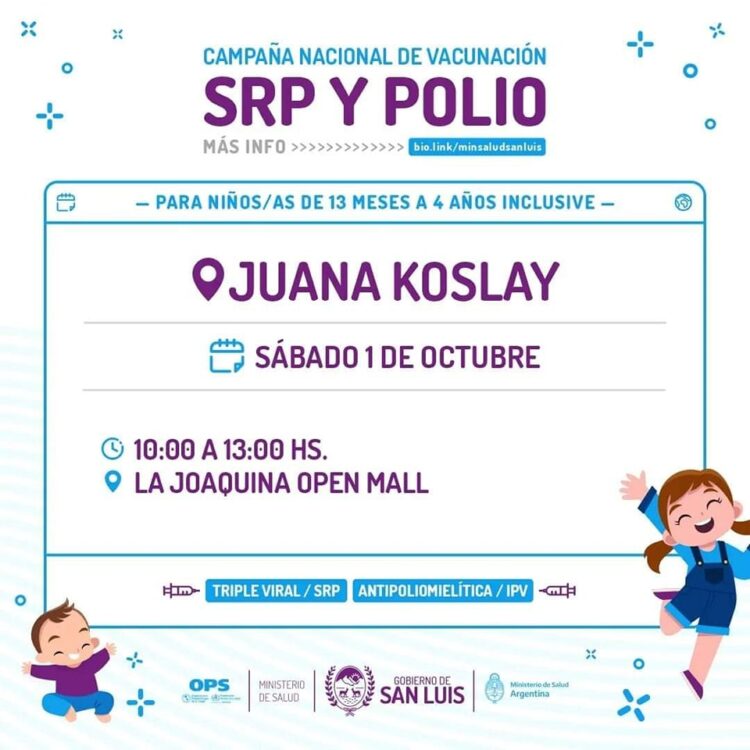 INICIO DE LA CAMPAÑA NACIONAL DE VACUNACIÓN CONTRA SARAMPIÓN, RUBÉOLA, PAPERAS Y POLIO