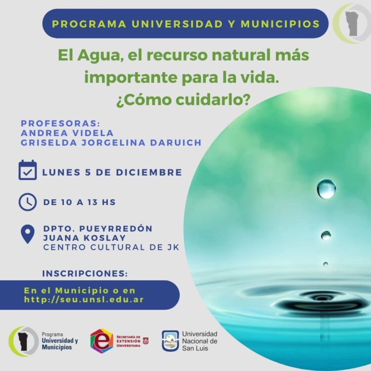 Talleres: “El Agua, el recurso natural más importante para la vida”.