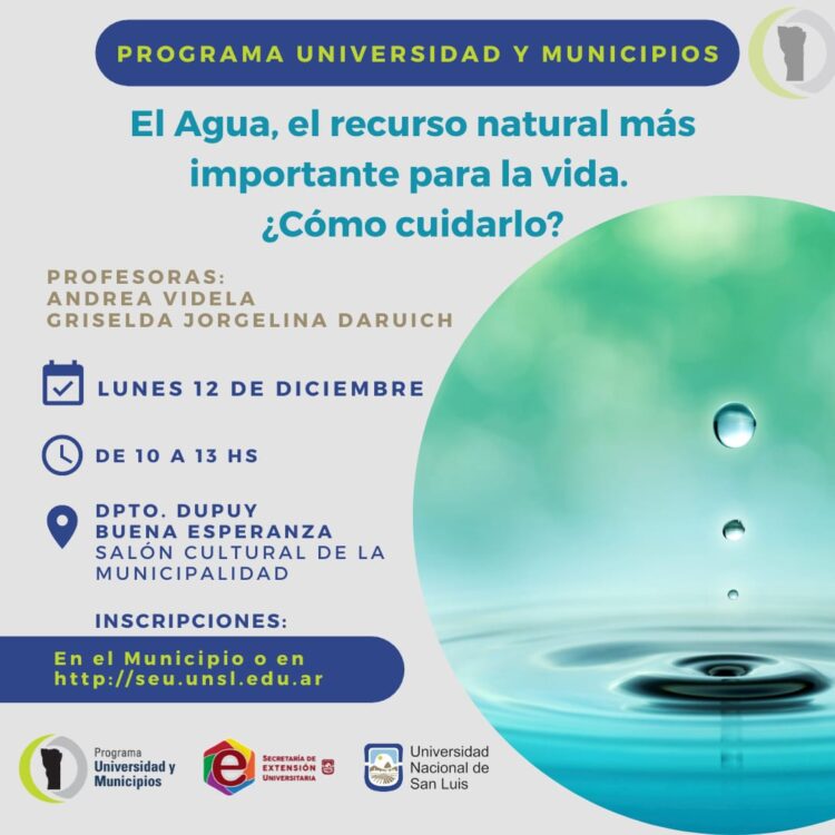 Talleres: “El Agua, el recurso natural más importante para la vida”.