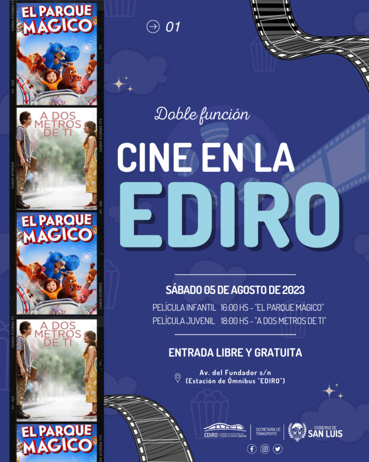 Con funciones dobles, se confirmó la grilla de agosto para el microcine de la EDIRO