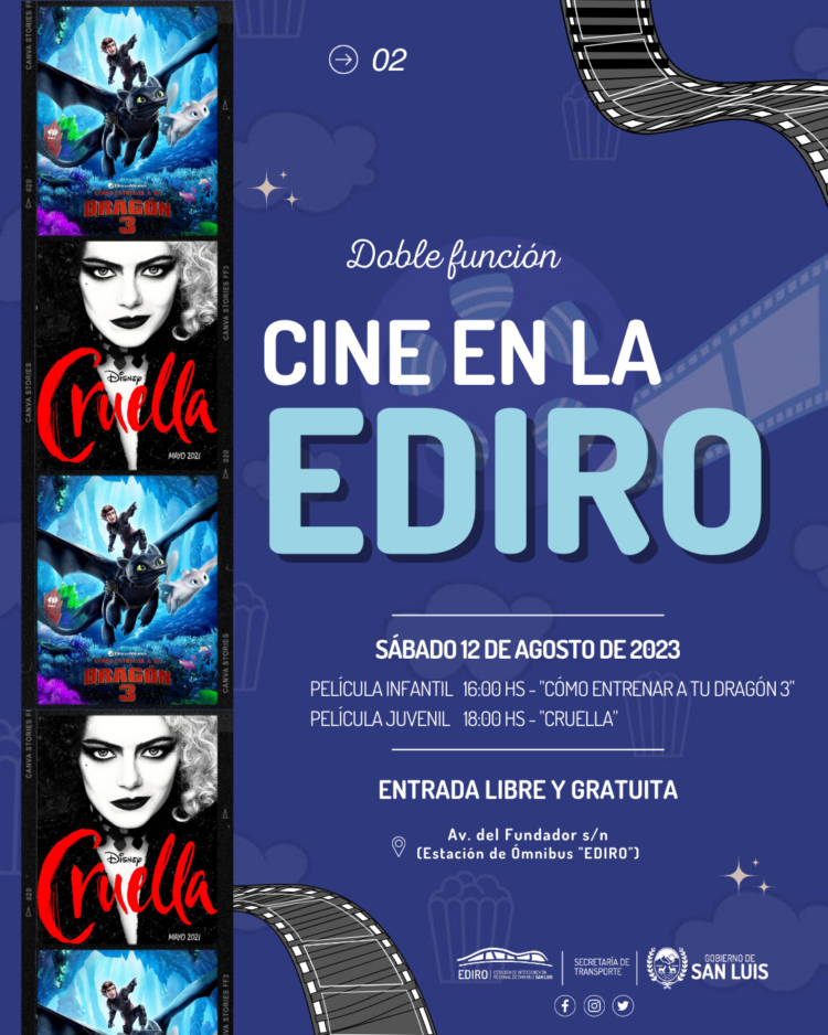 Con funciones dobles, se confirmó la grilla de agosto para el microcine de la EDIRO