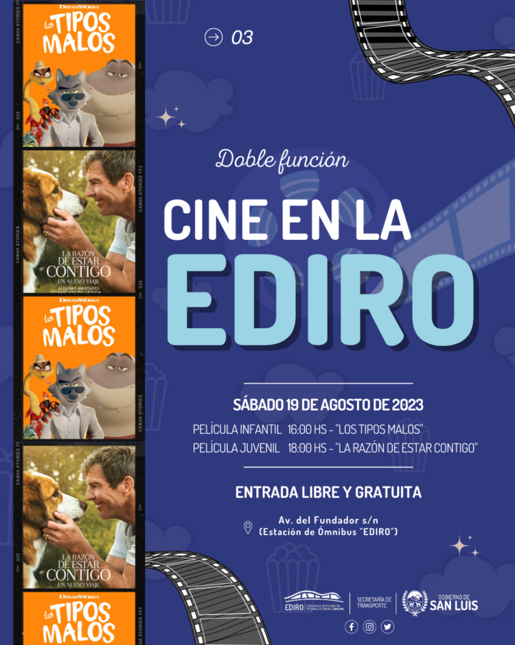 Con funciones dobles, se confirmó la grilla de agosto para el microcine de la EDIRO