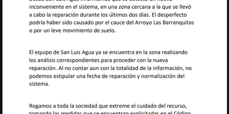 Surgió inconveniente en el proceso de reparación del acueducto Río Grande – Los Puquios.