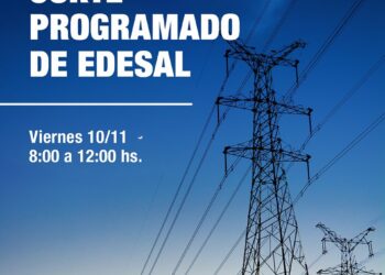 Corte programado del servicio eléctrico el día viernes 10/11
