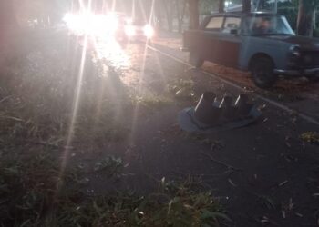 La tormenta destrozó un semáforo en Juana Koslay