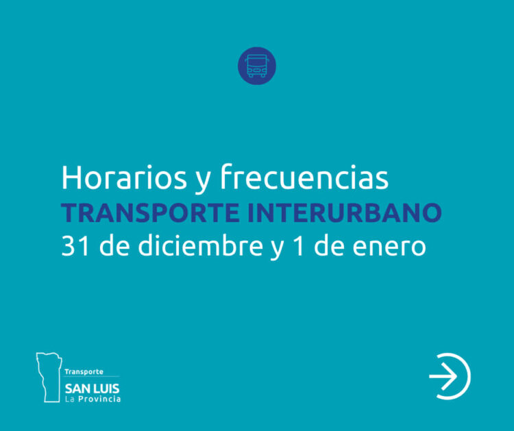Horarios y frecuencias del interurbano para este 31 de diciembre y 1° de enero