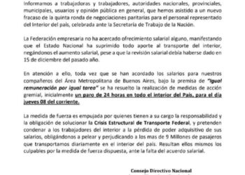 Paro de colectivos este jueves.