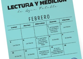 Cronograma de lectura y medición de agua potable del mes de febrero.