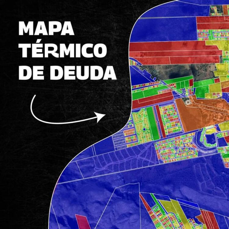 El municipio conformó un mapa térmico de deuda por terrenos