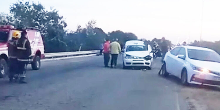 Chocaron en cadena por un control policial